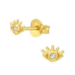 14K Gold tiny Evil Eye earrings
